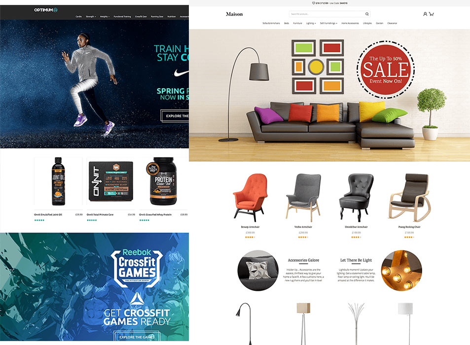 Over 70 customisable ecommerce themes