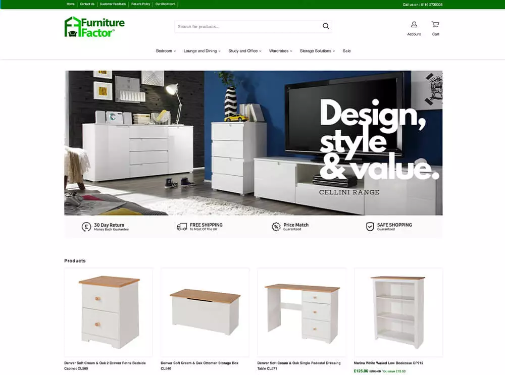Furniture online shop example - Furniture Factor