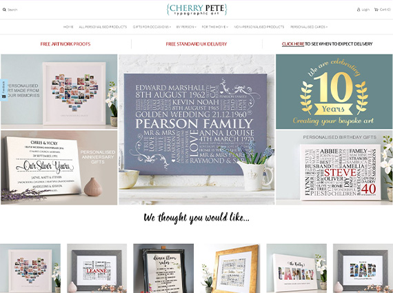 Handmade crafts online shop example - Cherry Pete